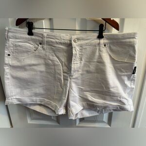 Silver Jeans White Cuffed Denim Boyfriend Shorts